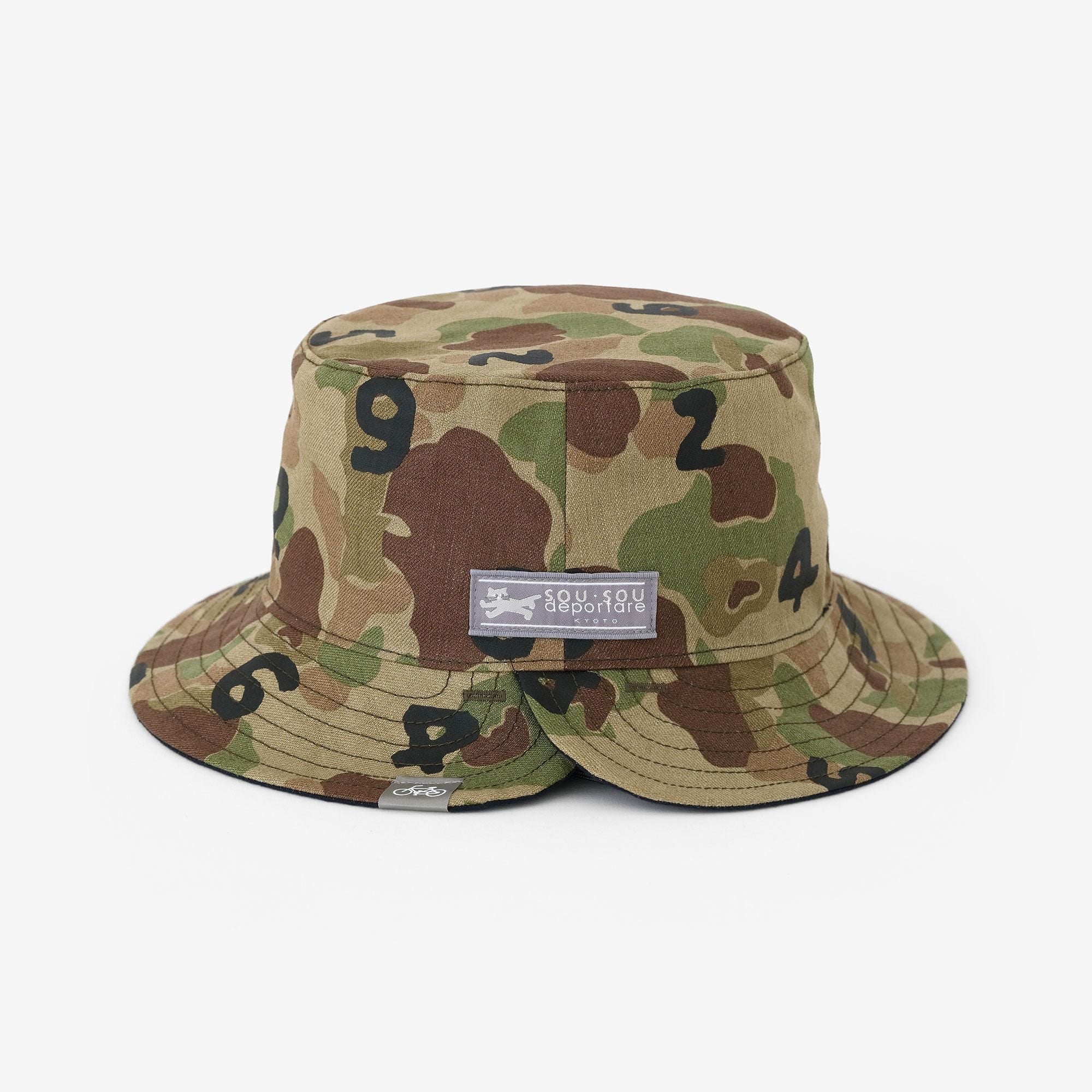 麻斜紋織 雙面用BIKE 帽子／獵鴨迷彩SO-SU-U十數 灰棕色