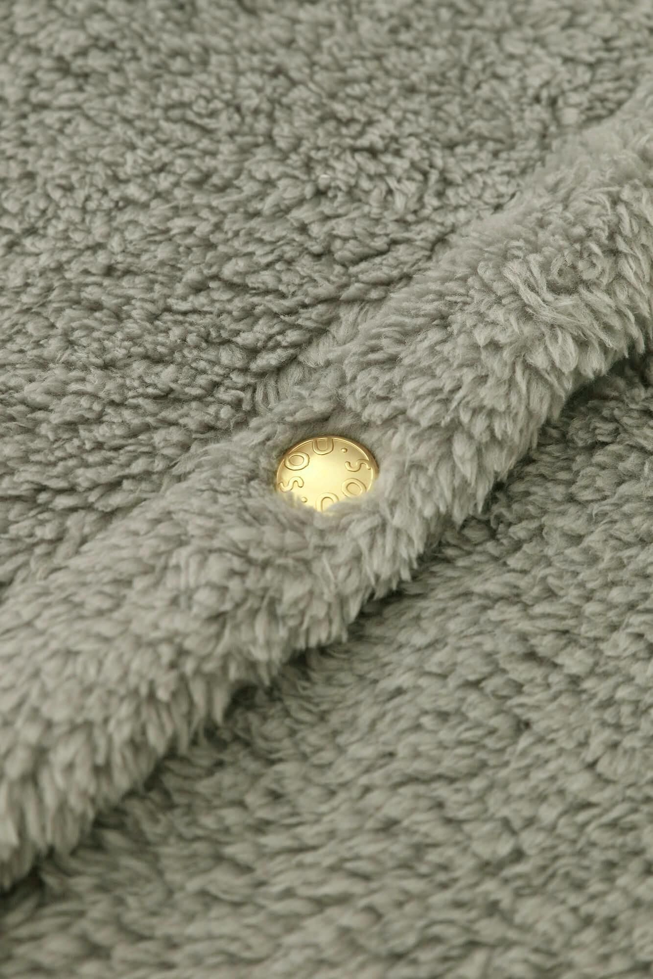 Boa V-neck Light Tunic Coat / Silver Grey