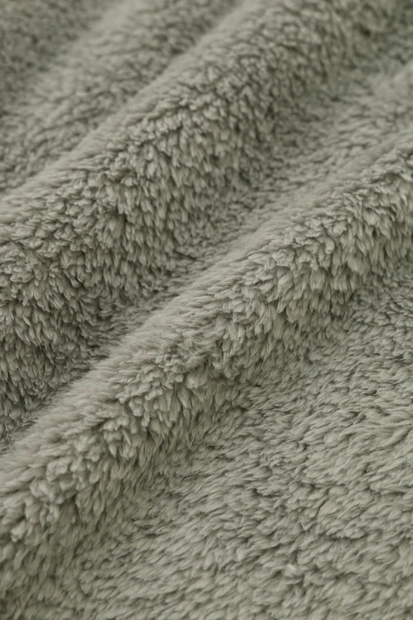 ボア Vネック ライトチュニックコート／銀鼠（ぎんねず）