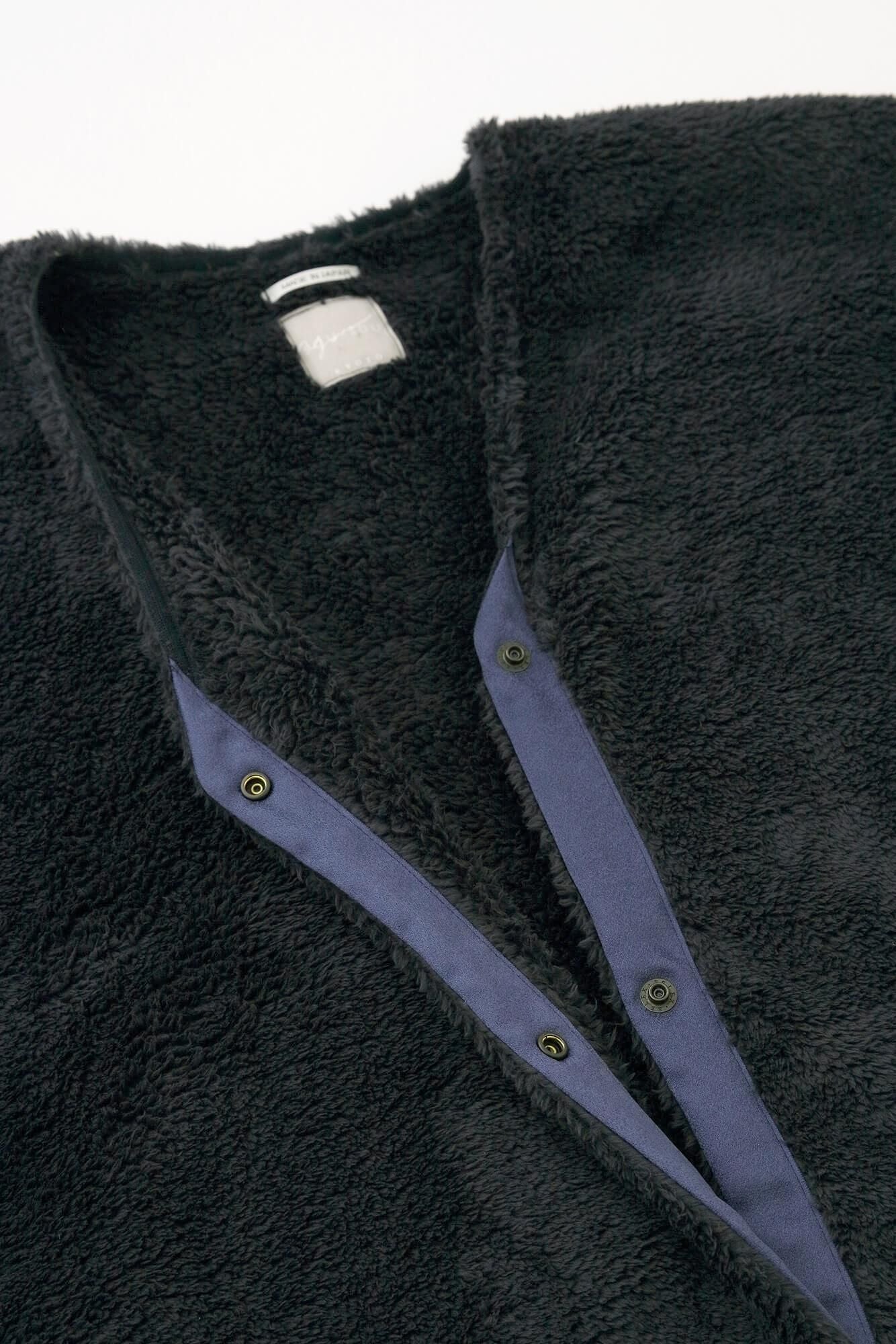 Boa V-neck Light Tunic Coat / Dark Blue