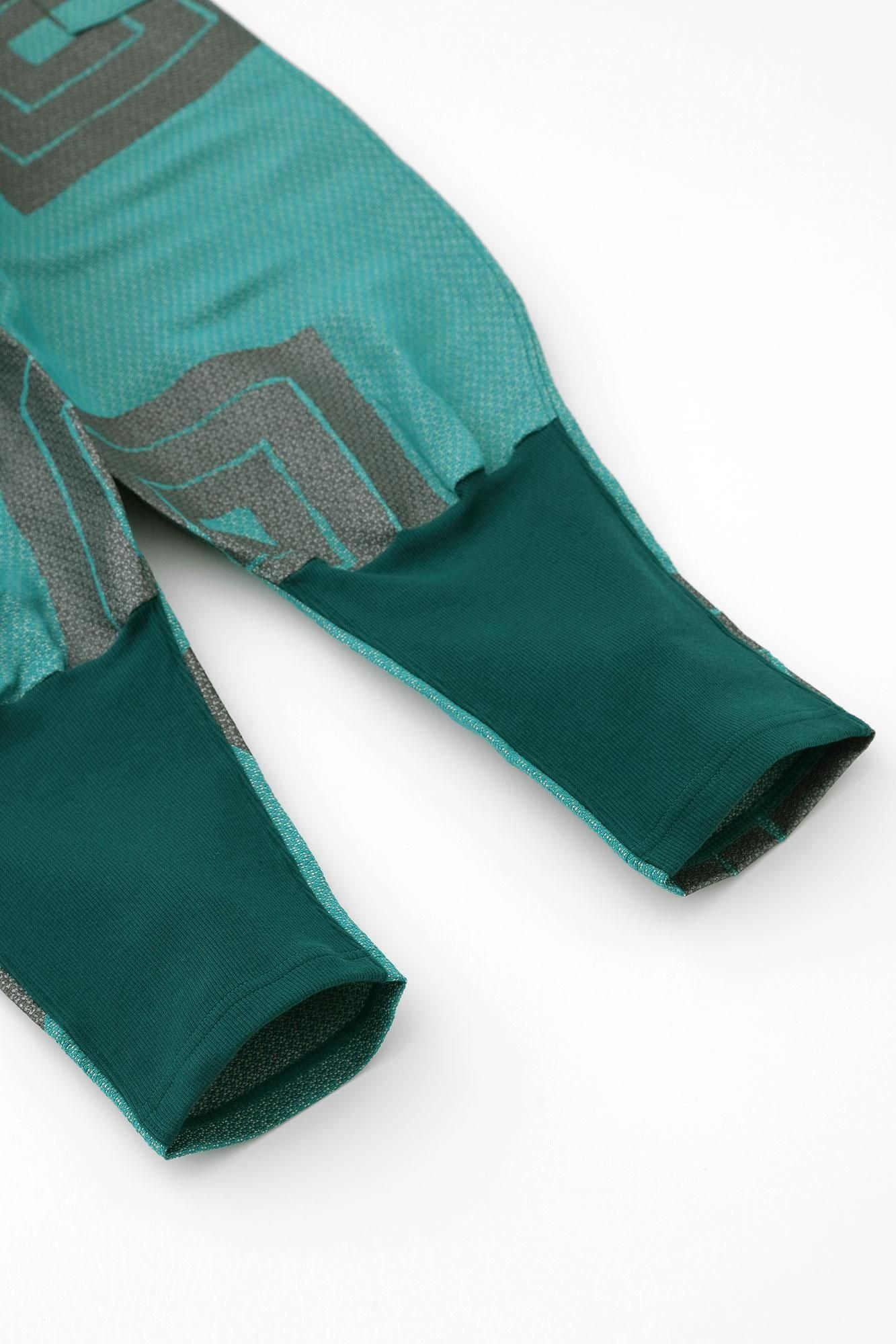 麻人造絲 多臂織 哈倫褲／山十八 番孔雀綠