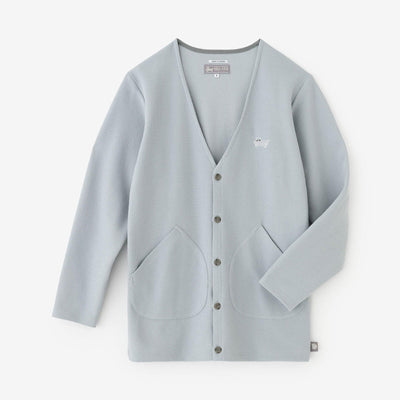 Kanocon针织V领L/S开衫/蓝色灰色
