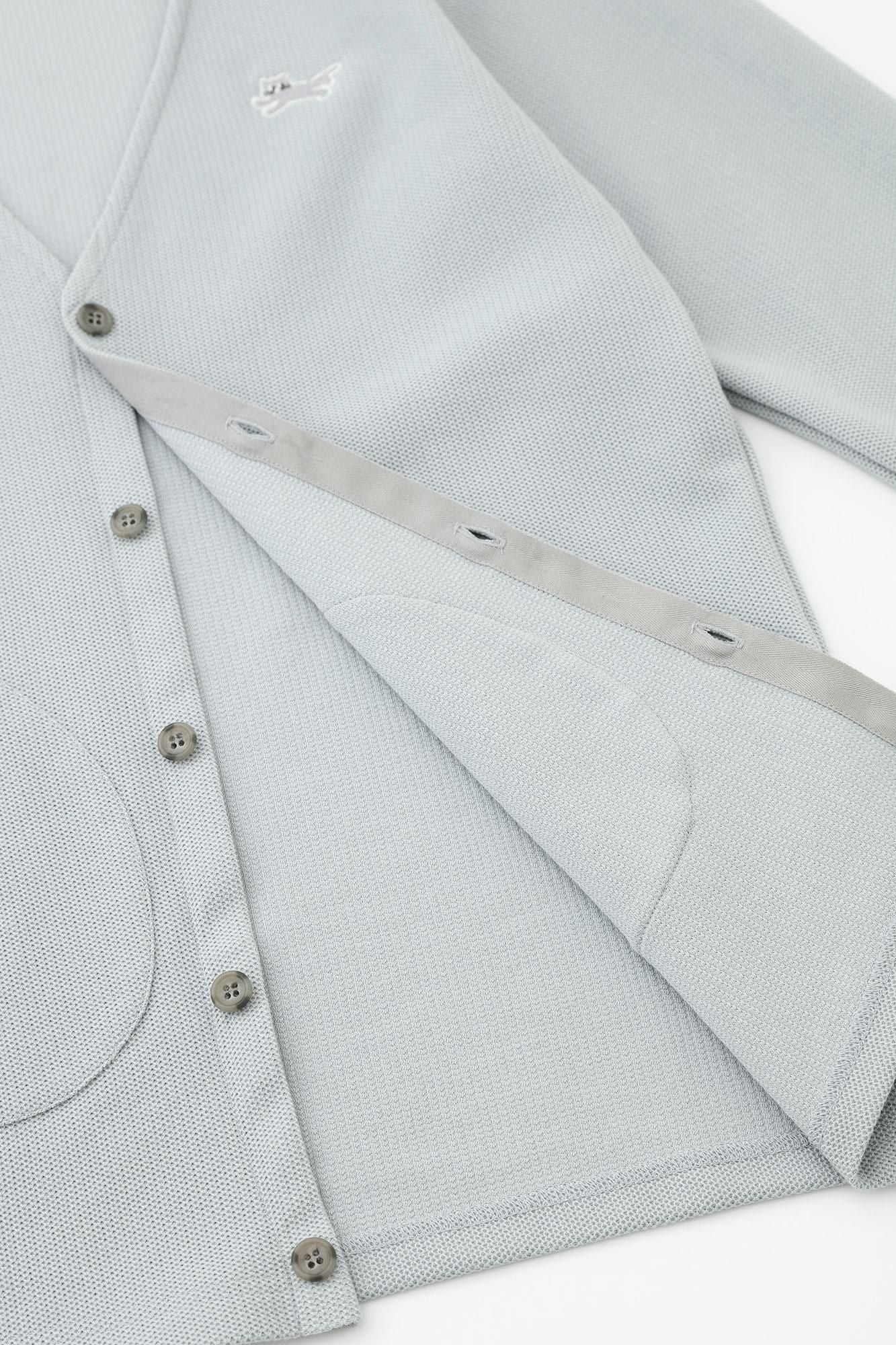 Kanocon针织V领L/S开衫/蓝色灰色