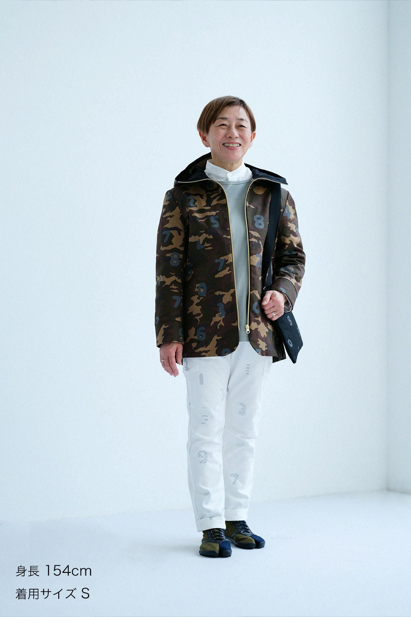 棉花帆布拉式连帽外套/迷彩SO-SU-U Mugwort Dye（Kuwazome）