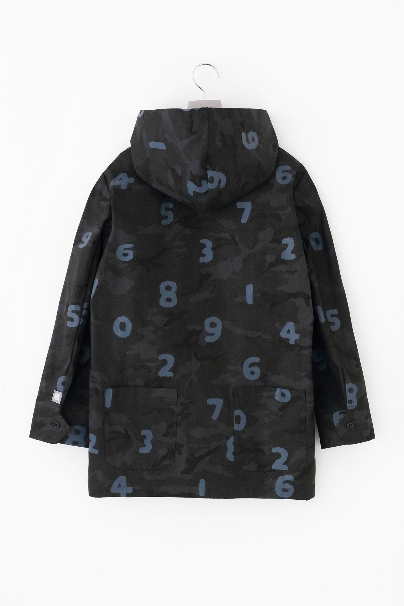 コットンキャンバス ZIP UP フードジャケット／camo SO-SU-U 墨黒（すみくろ）