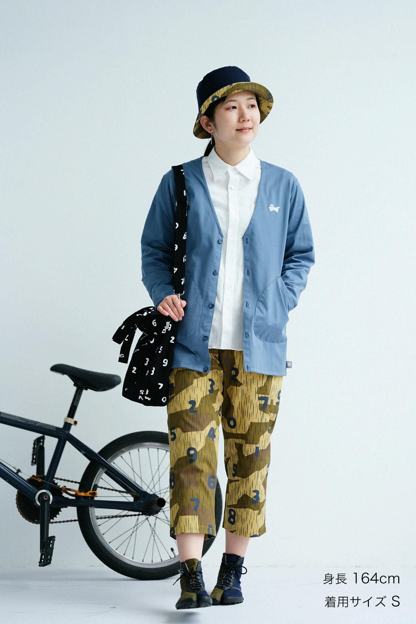 Cotton Knit V-neck L/S Cardigan / Fog Blue