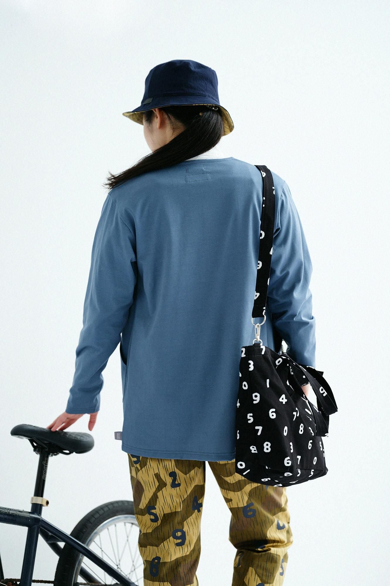 Cotton Knit V-neck L/S Cardigan / Fog Blue