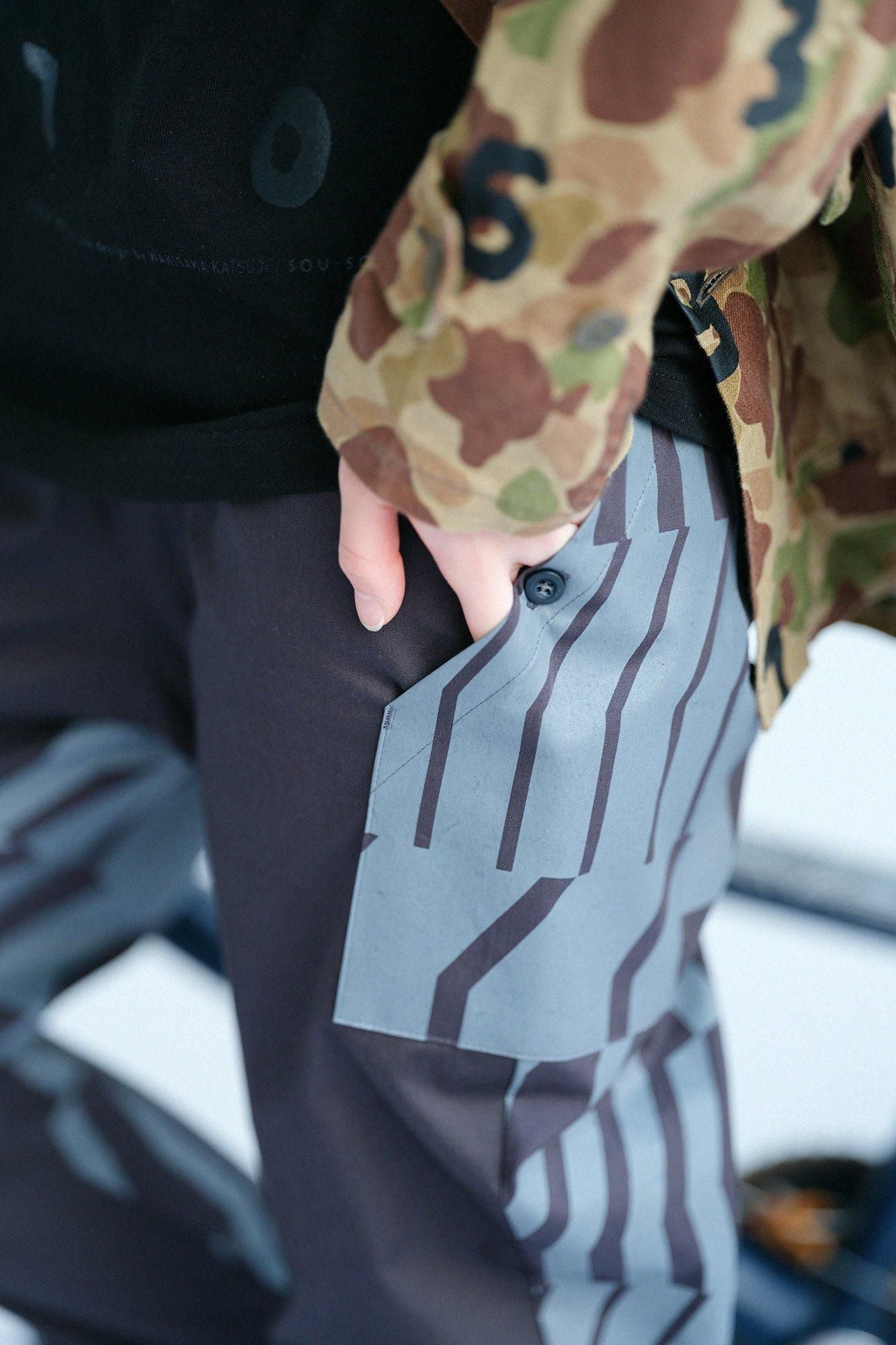 Stretch Ratine Weave BIKE Jodhpur / Dark Grey × Gradient