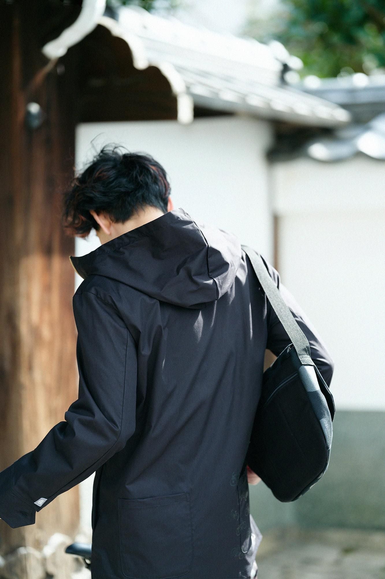 net限定】ツイル ZIP UP フードジャケット／ブラック