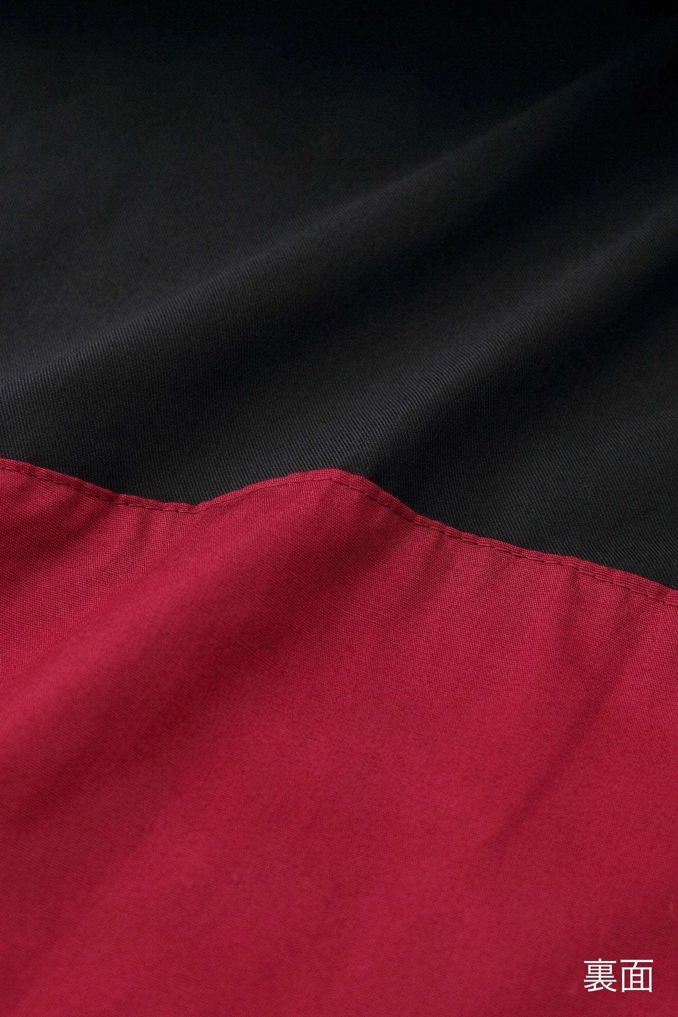 斜紋織 ZIP UP連帽外套／黑色