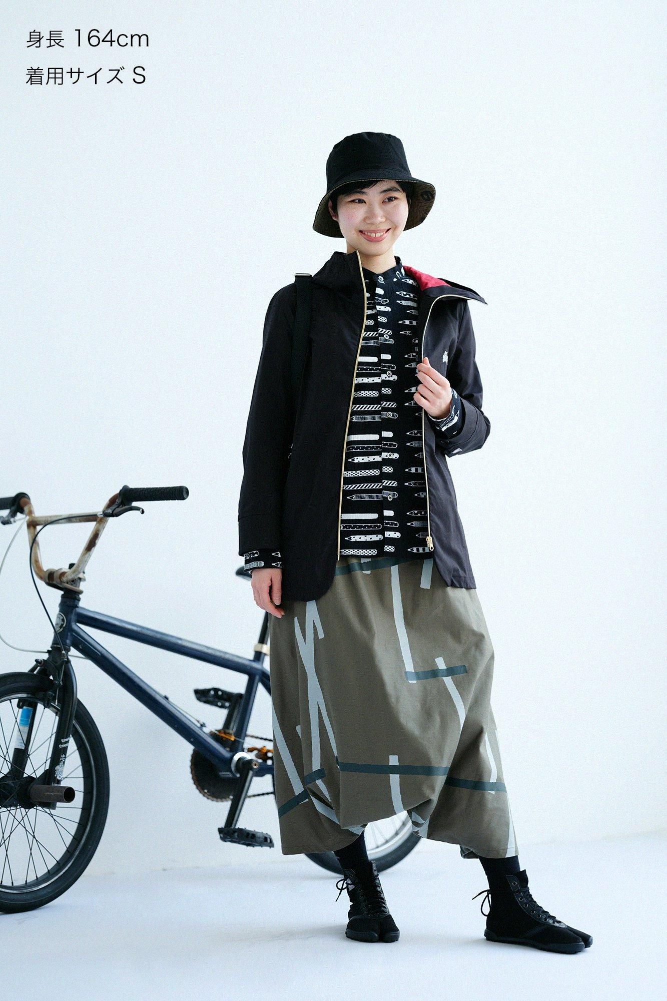 net限定】ツイル ZIP UP フードジャケット／ブラック