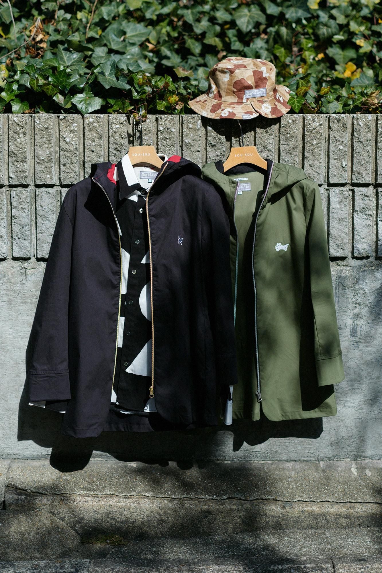PGG フード付きオリーブジャケット net限定】ツイル ZIP UP フードジャケット／オリーブ