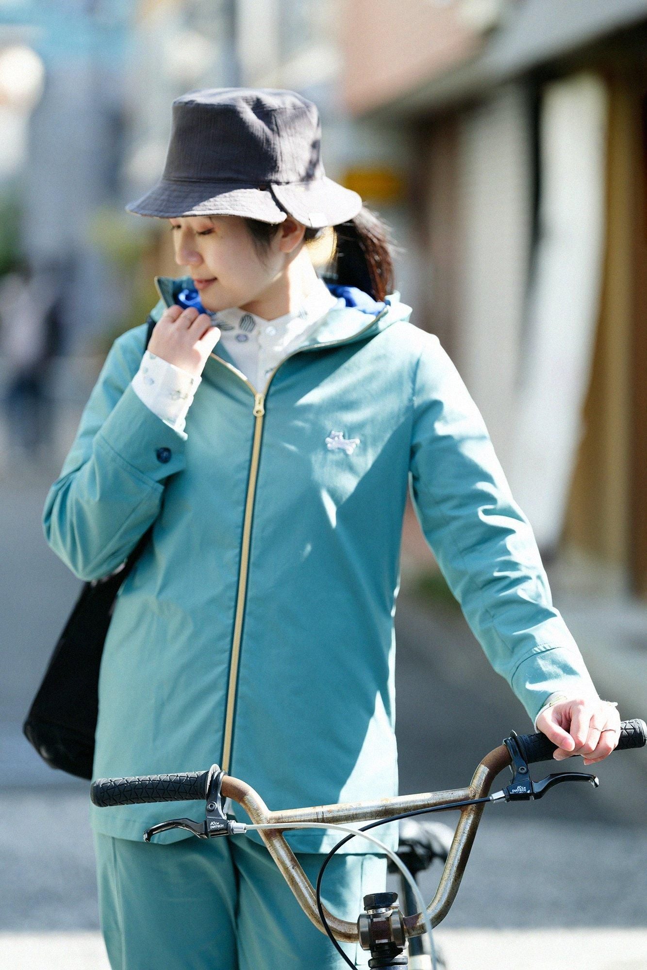 Twill ZIP UP Hooded Jacket / Forest Green