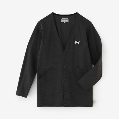 Houndtooth检查V领L/S开衫/灰色