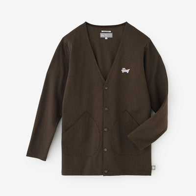 猎犬检查V领L/S开衫/棕色