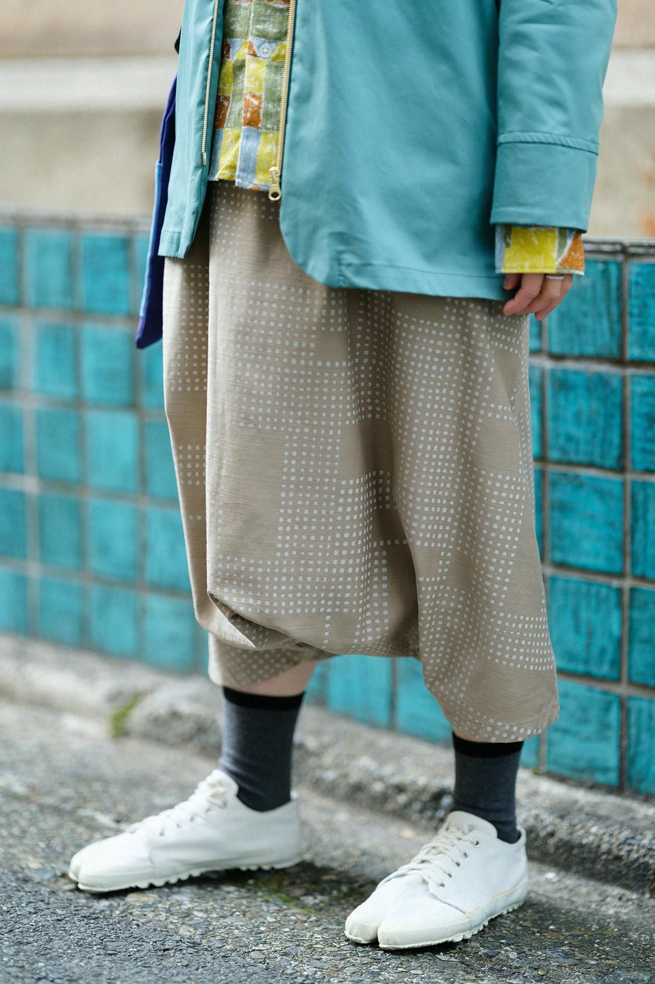 反面緞面布 大文字山 飛鼠褲／影 淺棕色