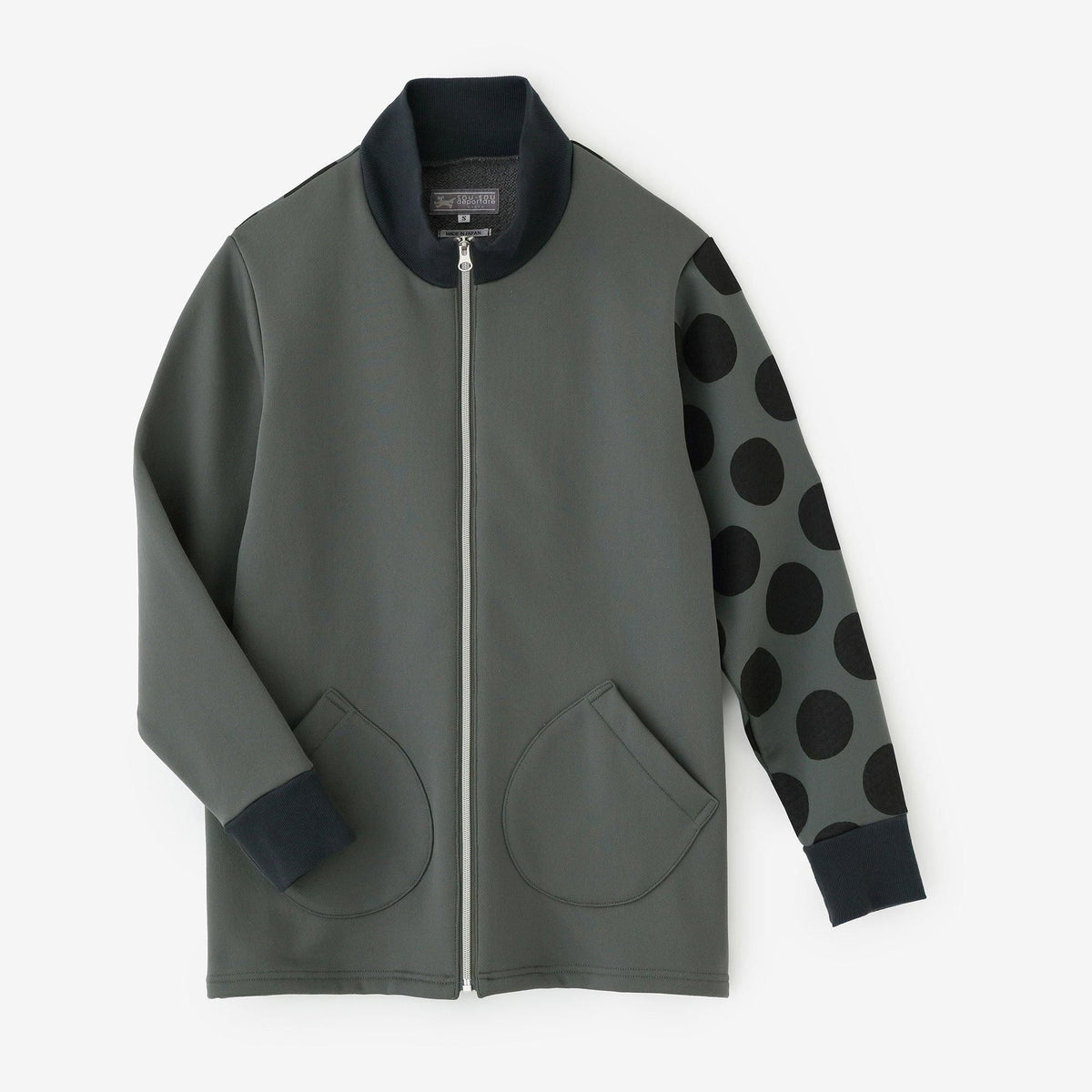 ソウソウ ラッチパイルニット ジップアップ バイクブルゾン L カーキ 長袖 net限定】ラッチパイルニット ZIP UP BIKEブルゾン／グレー×KPD