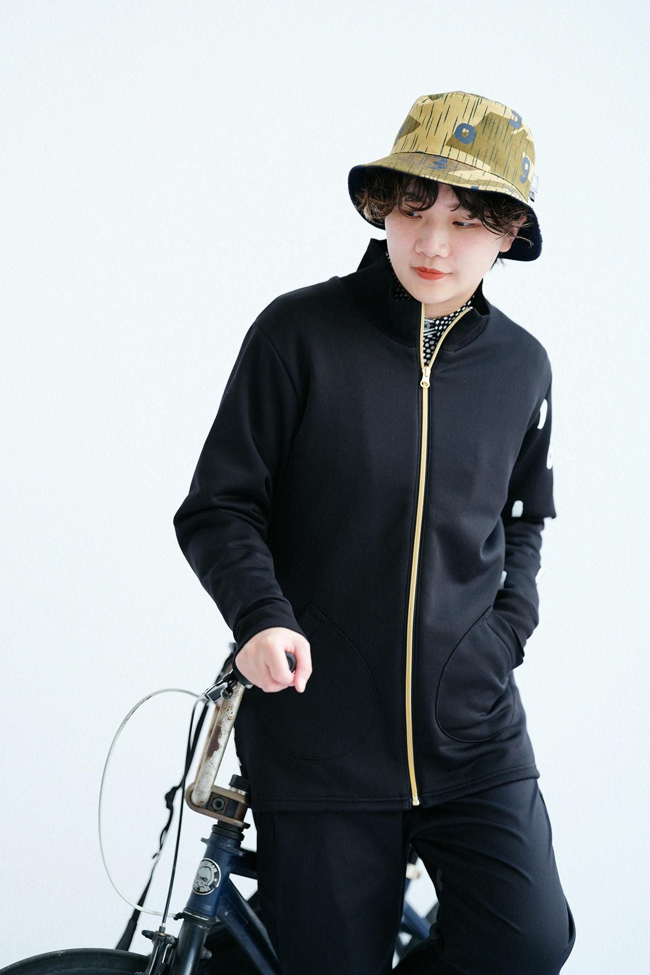 Latch Pile Knit ZIP UP BIKE Blouson / Black x SO-SU-U