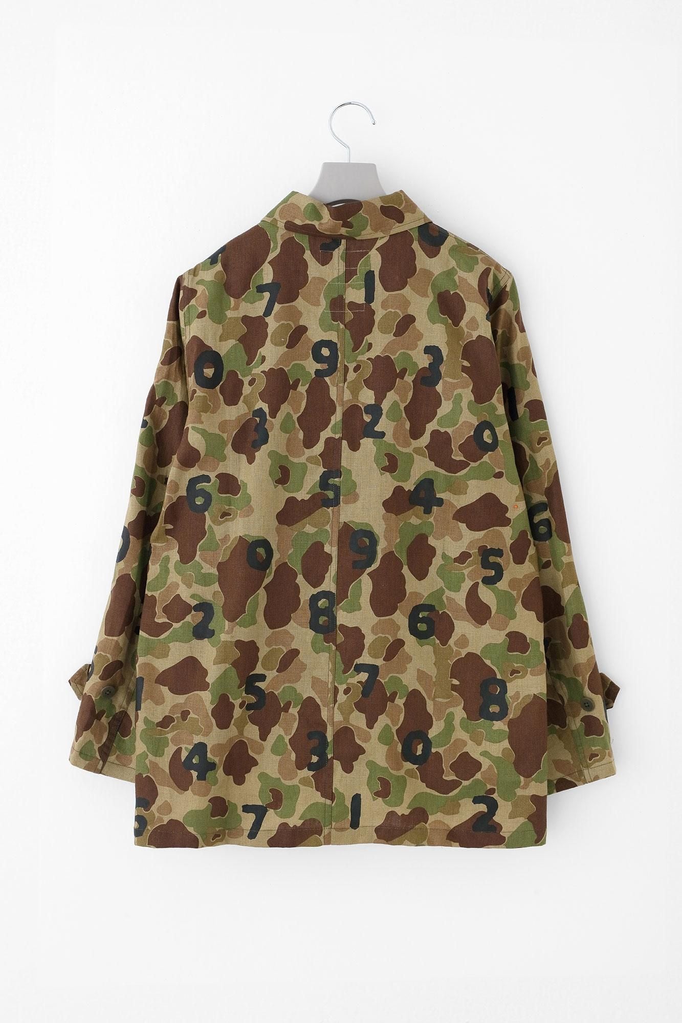 リネンツイル カーゴジャケット／duck hunter camo SO-SU-U 空五倍子色（うつふしいろ）