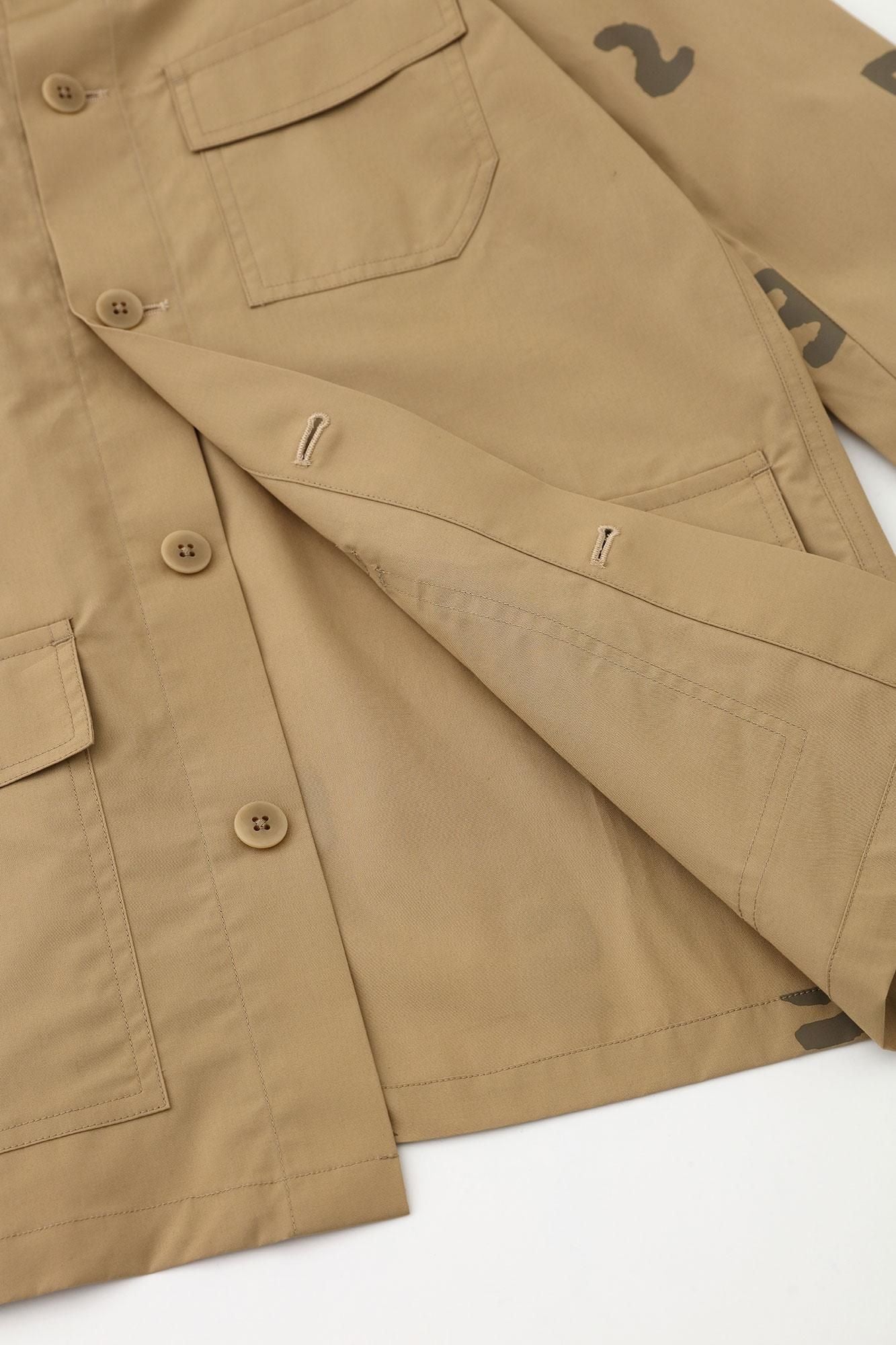 High Density Typewriter Cloth Cargo Jacket / Biscuit × SO-SU-U