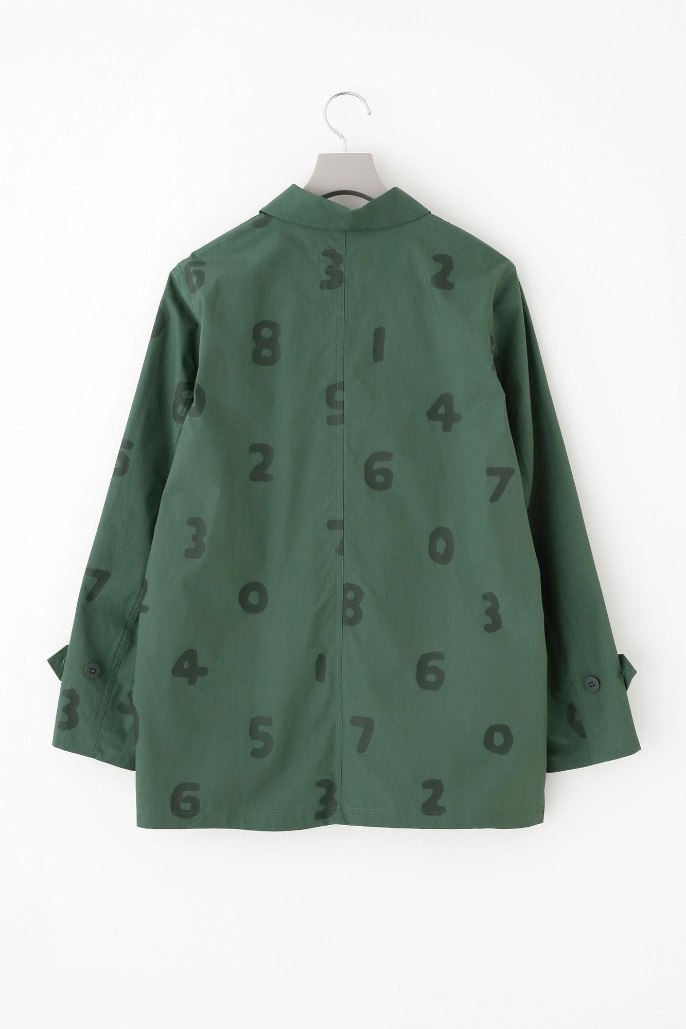 高密度打字机布货物夹克/绿色X SO-SU-U