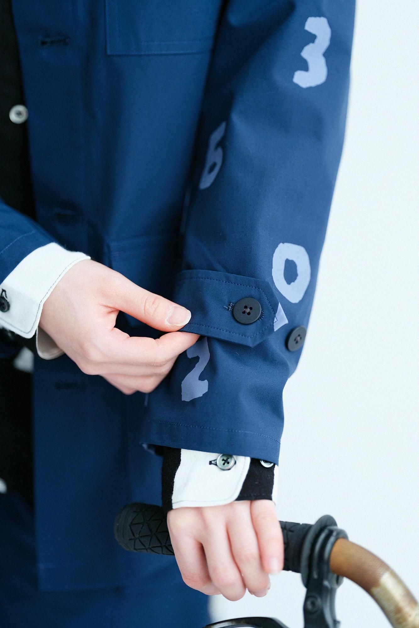 High Density Typewriter Cloth Cargo Jacket / Navy × SO-SU-U