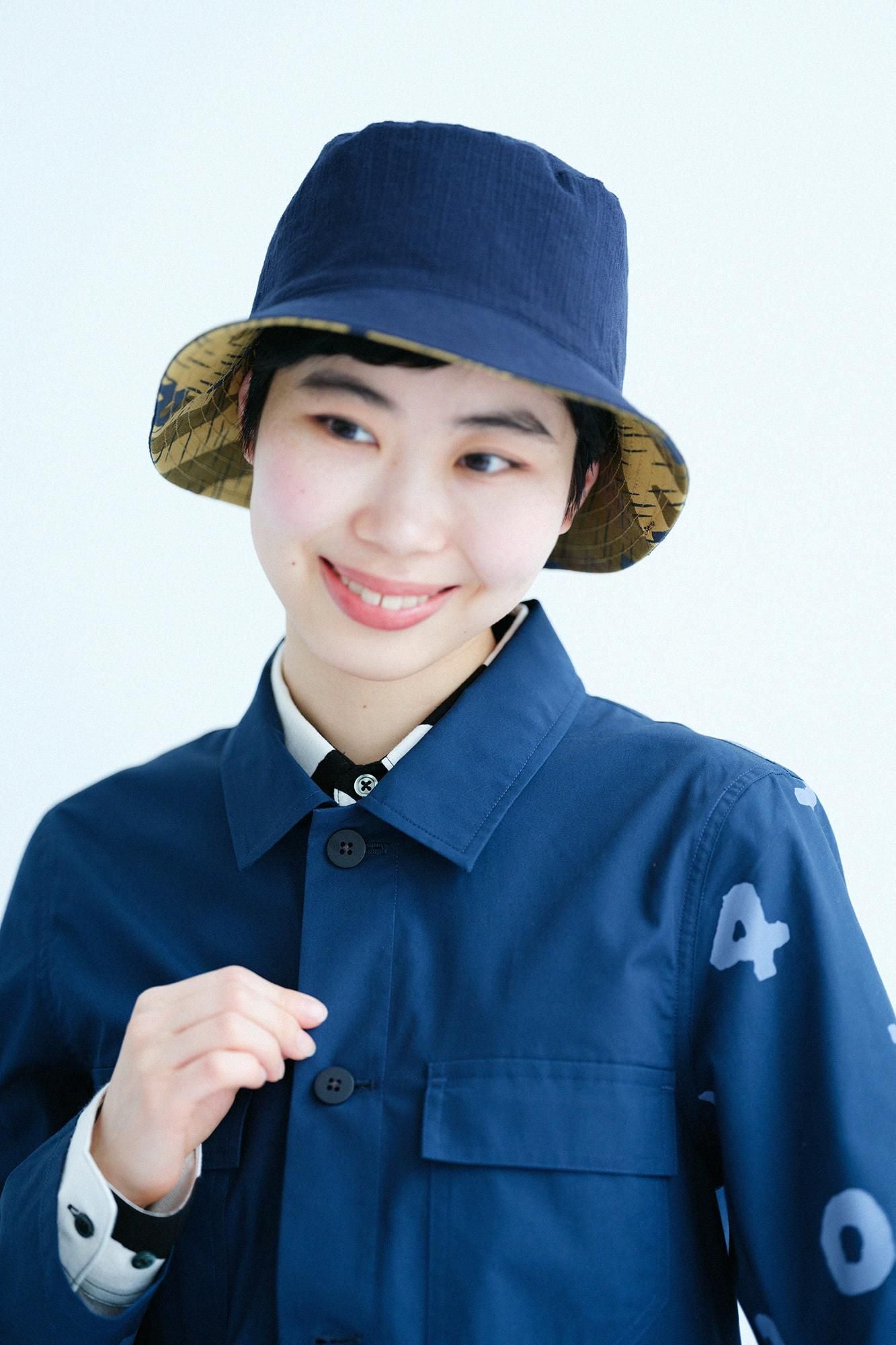 High Density Typewriter Cloth Cargo Jacket / Navy × SO-SU-U