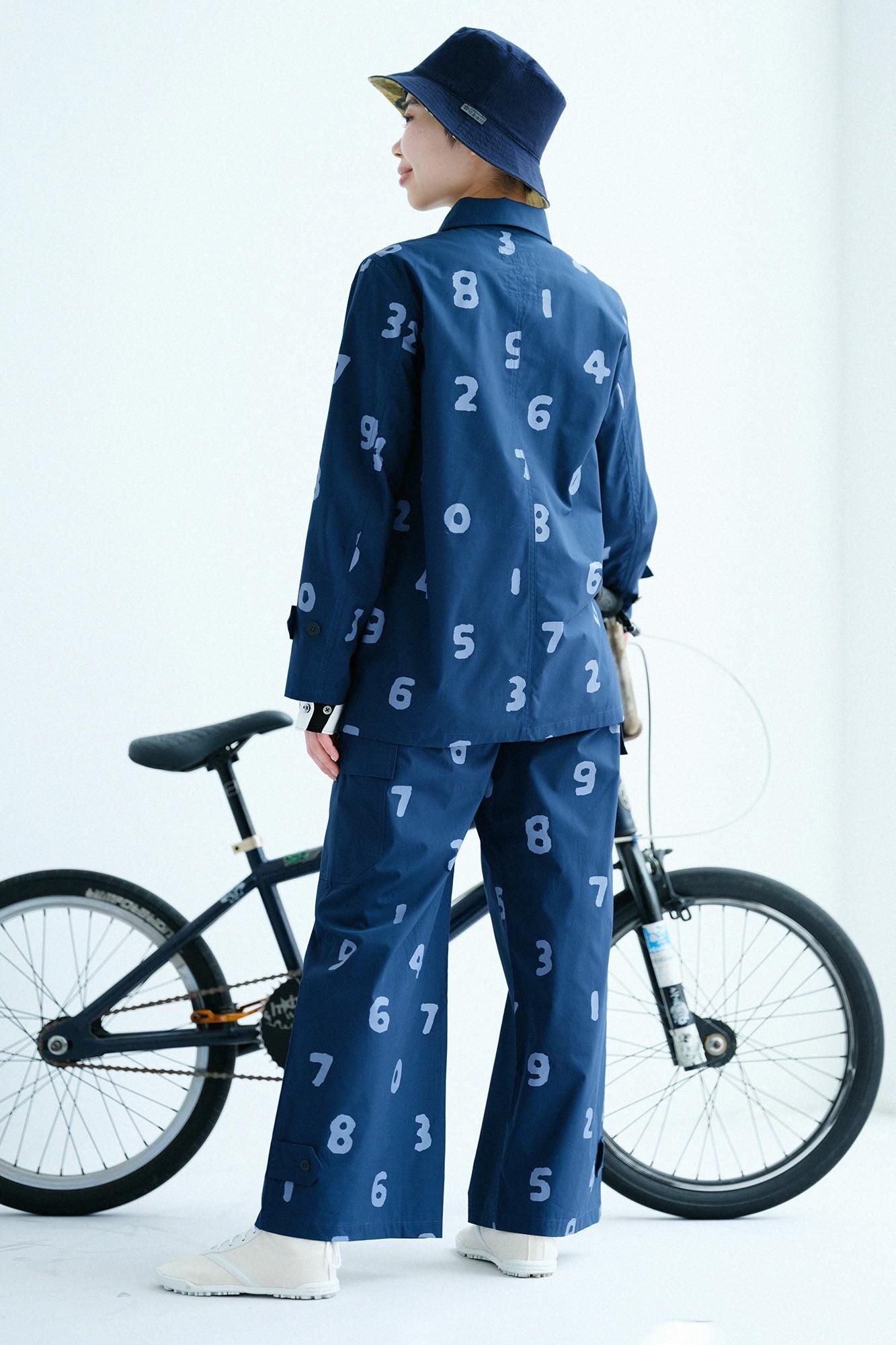 High Density Typewriter Cloth Cargo Jacket / Navy × SO-SU-U