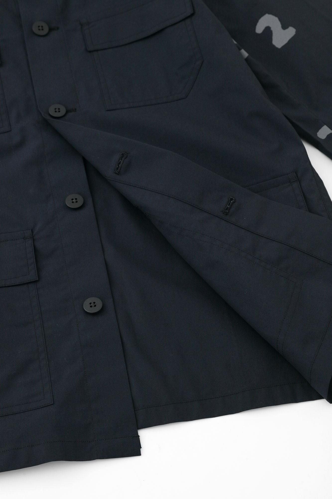 高密度打字机布货物夹克/海军黑色X SO-SU-U