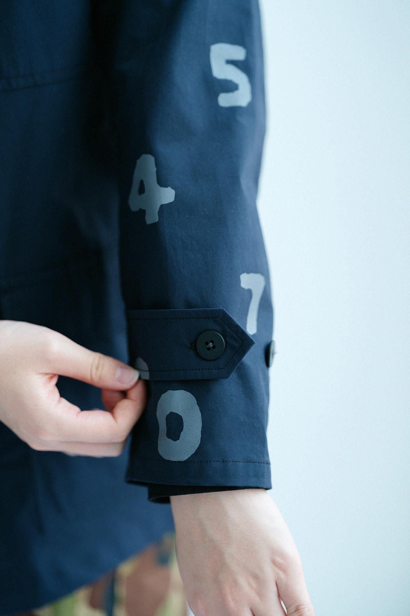 高密度打字机布货物夹克/海军黑色X SO-SU-U