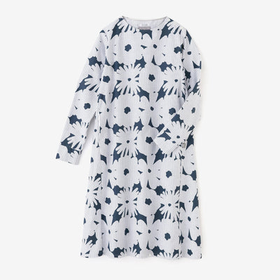 Cotton Japanese Paper BIKE One-piece Dress／Oraka Light Blue Striped(MizuiroNeEncyclopedia)