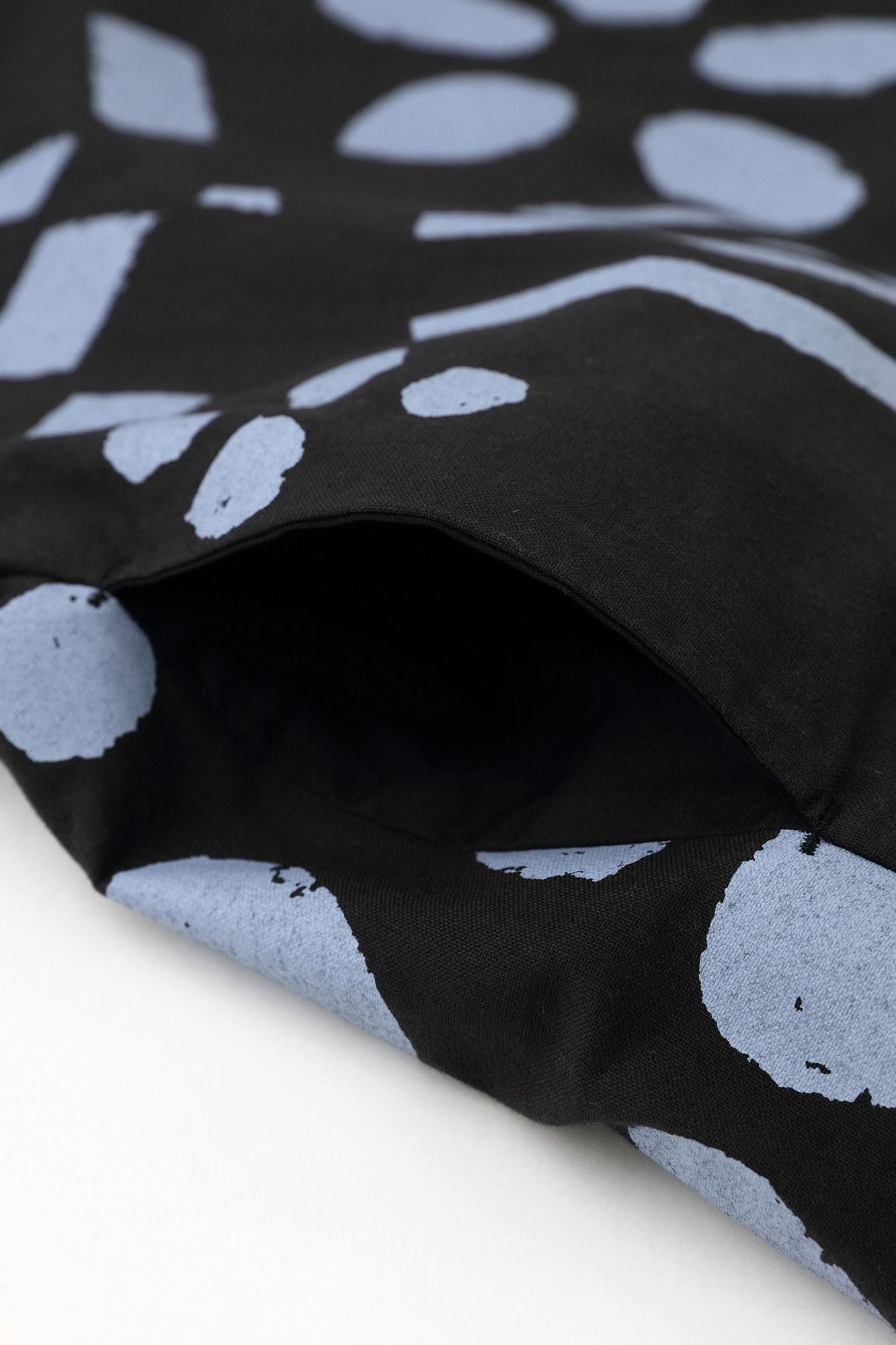 Cotton Japanese Paper Blend BIKE One-piece Dress / Spring Buds Sunny Black