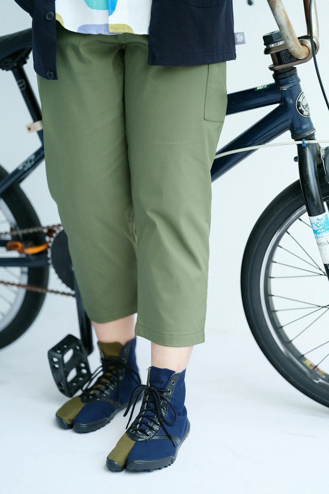 斜紋織 BIKE 七分褲/橄欖綠