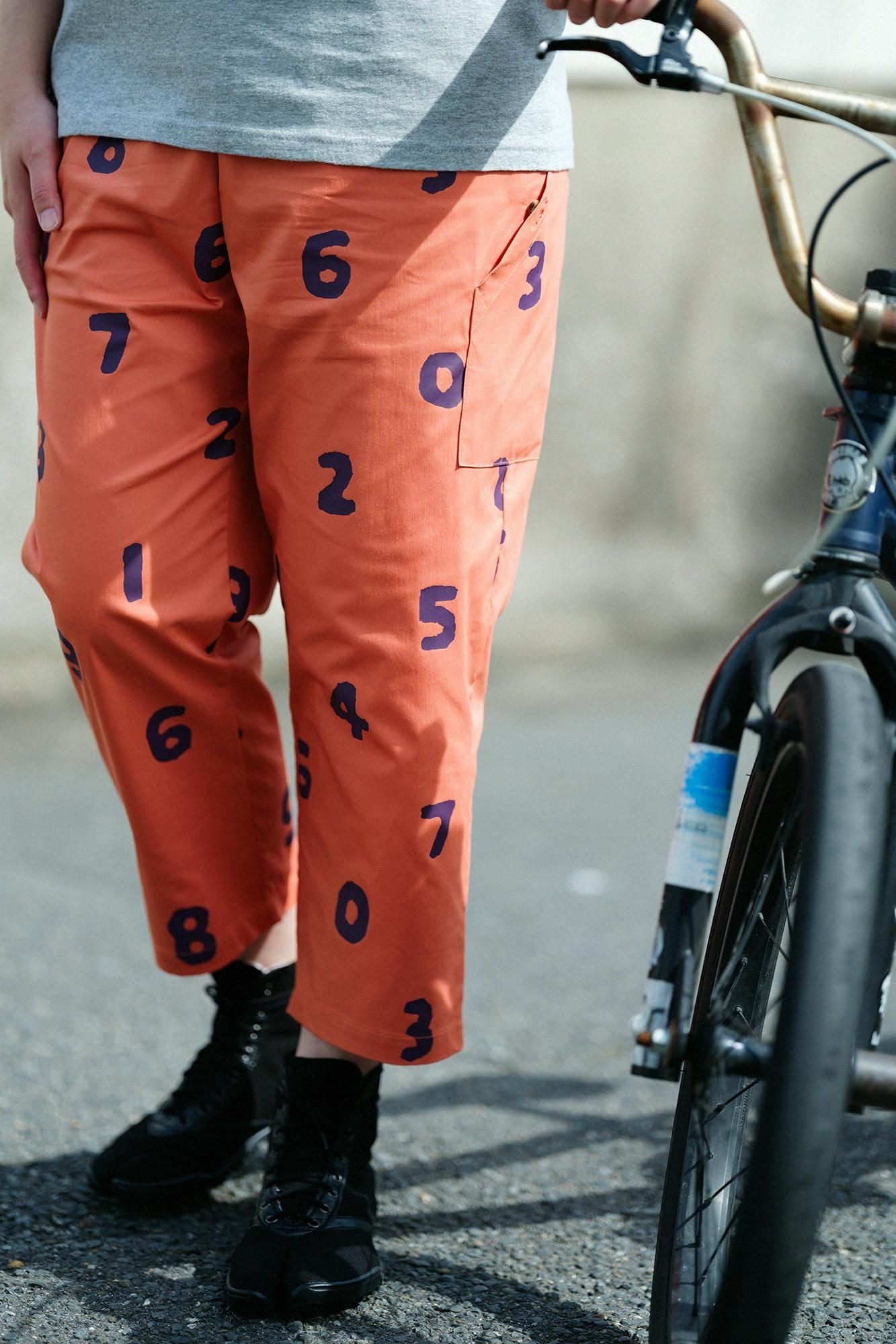 斜紋 BIKE 七分褲／SO-SU-U十數 橙色