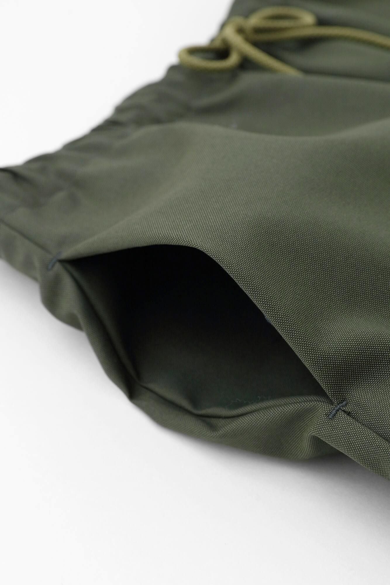 Stretch Oxford Fabric Wide Pants / Moss Green