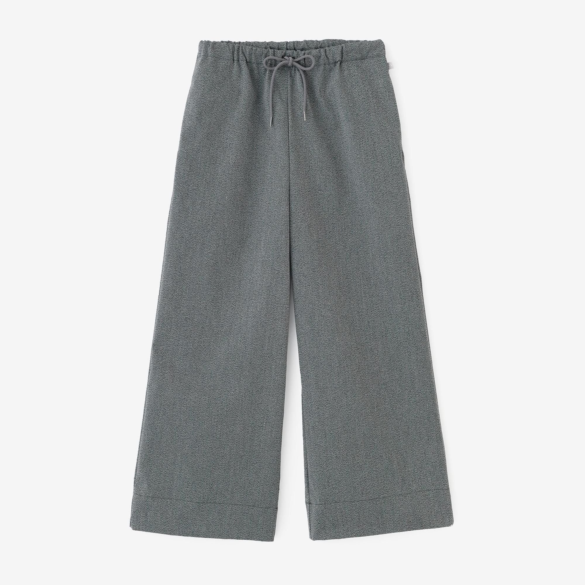 [仅在线]拉伸牛津宽裤子/mokuzumi