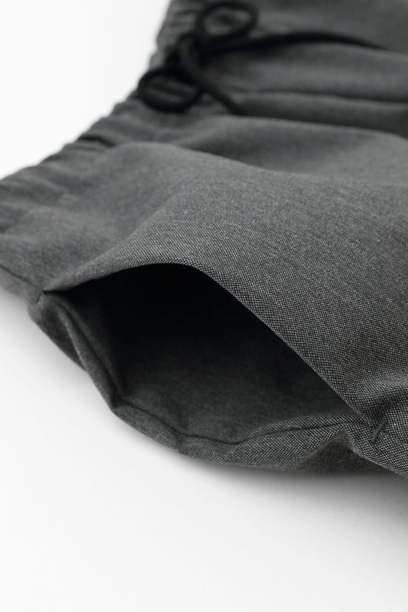 스트레치황소 와이드 팬츠／짙은회색