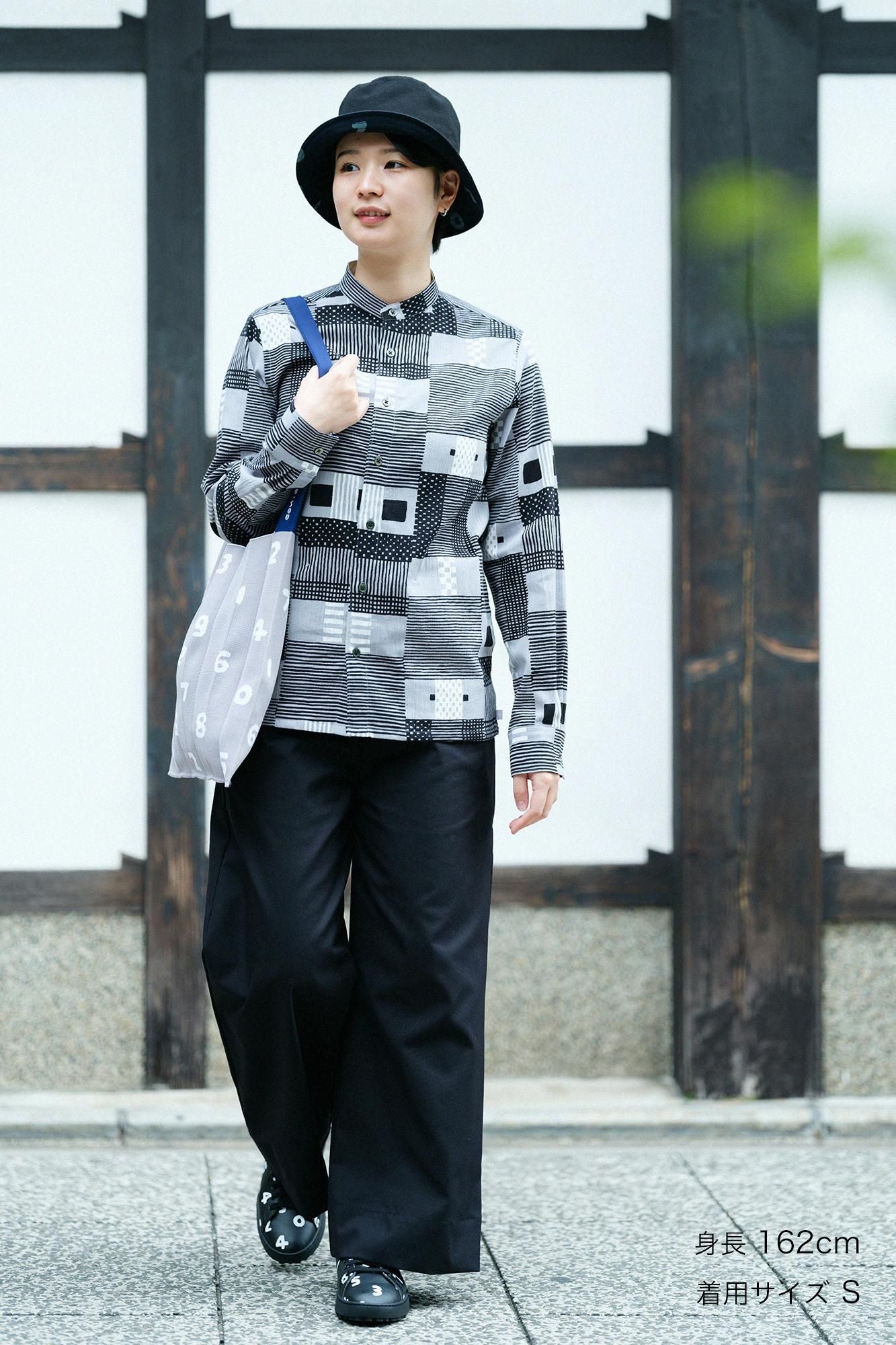 net限定】高島縮 20/20 スタンドカラーシャツ SP／織り