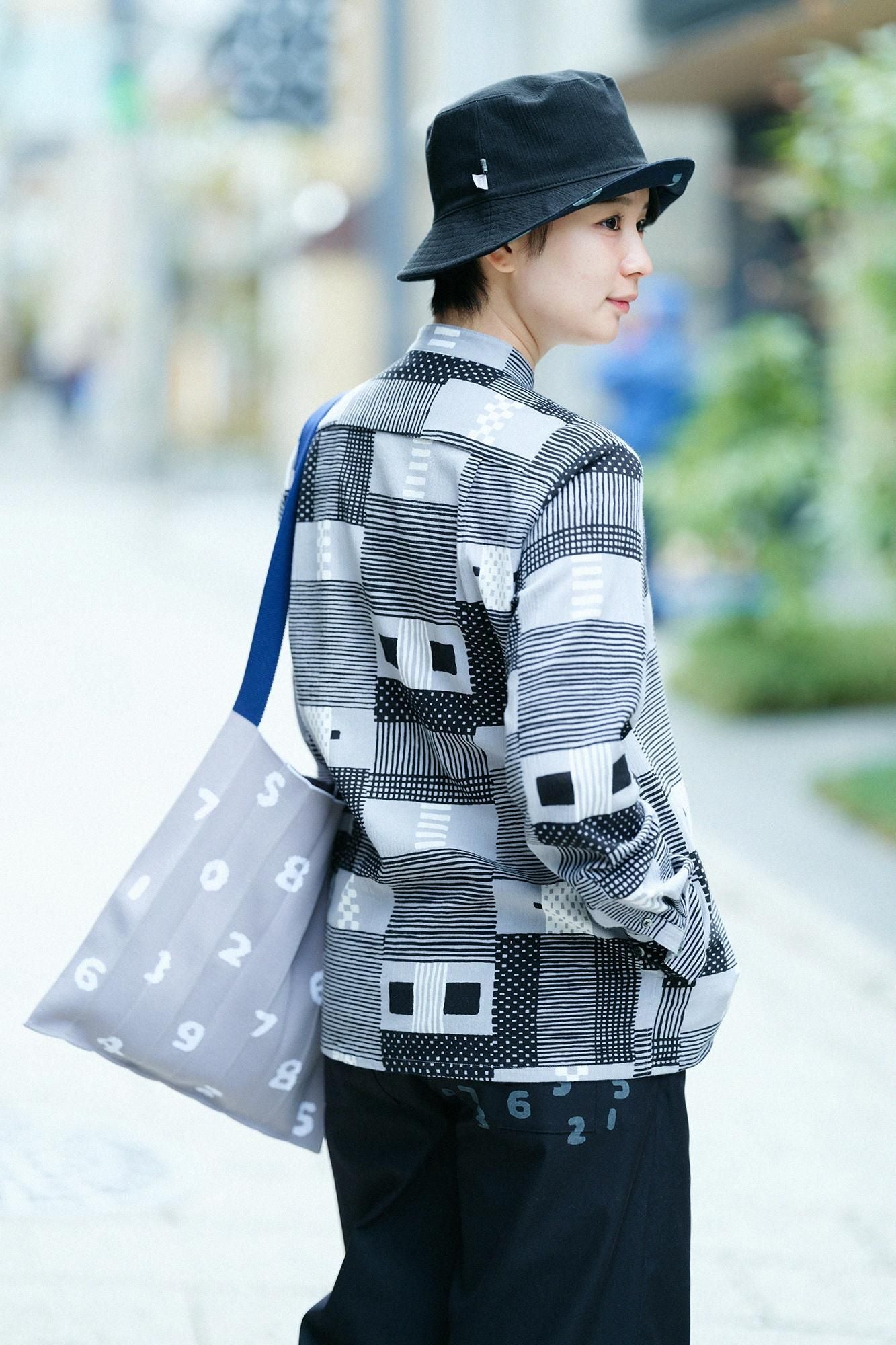 ソウソウ 高島縮 20/20 スタンドカラーシャツ／天花（てんか）男女兼用