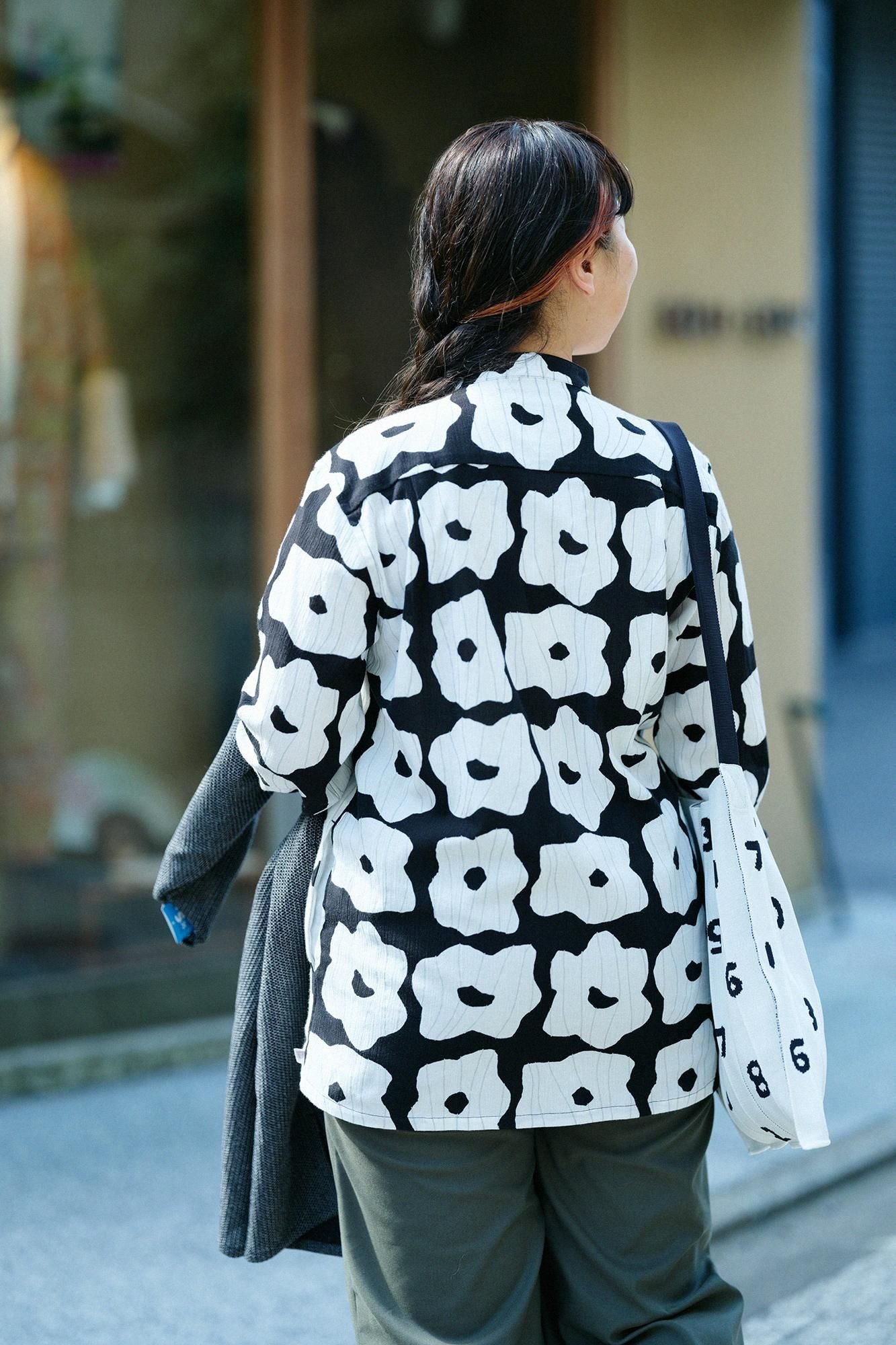 net限定】高島縮 20/20 スタンドカラーシャツ SP／ゆらり