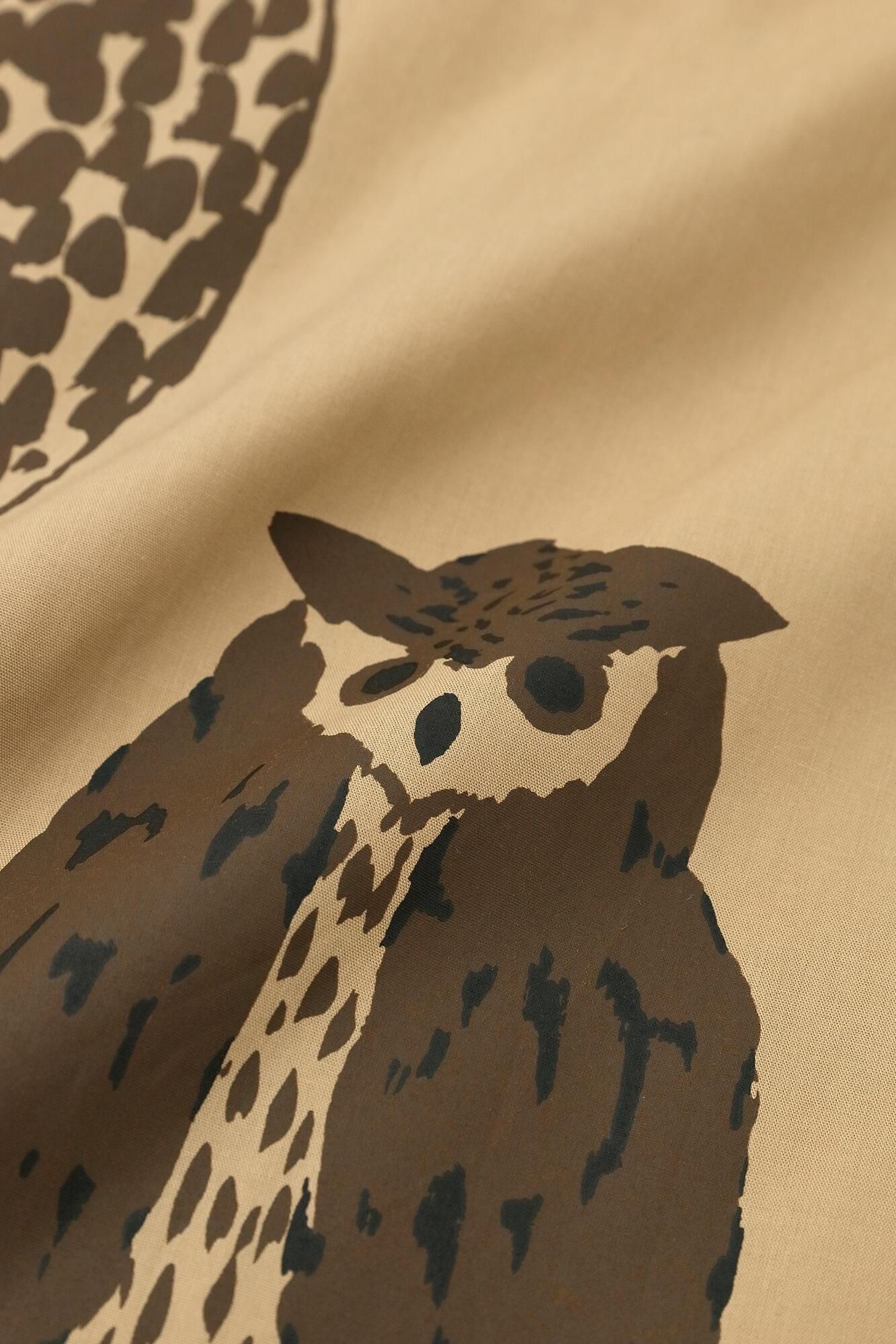 Coton Tencel Grand Shirt Robe / Owl Hashiba Miiro