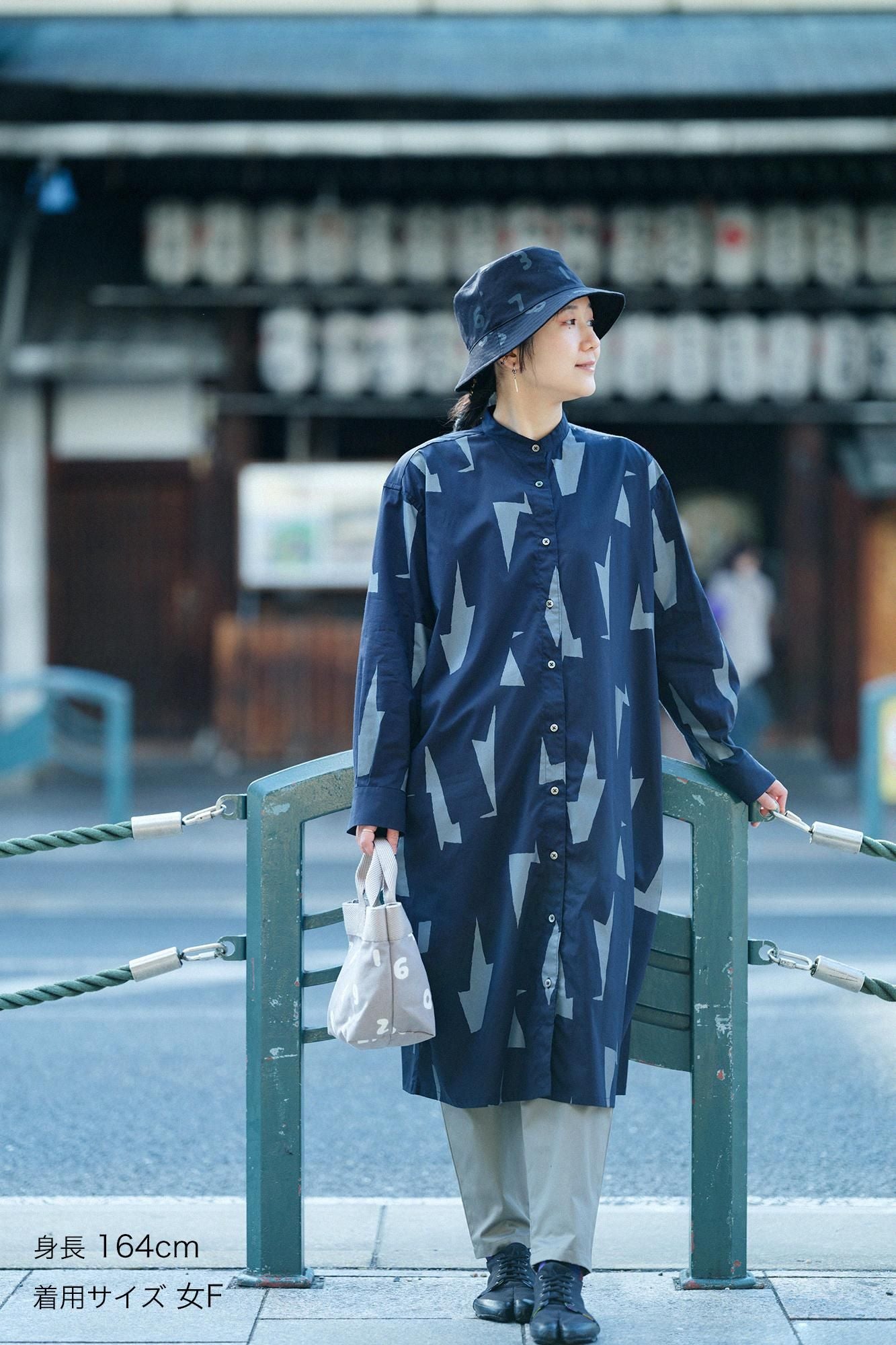 Cotton Tencel Gran Shirt Dress / Thunderbolt Dark Blue