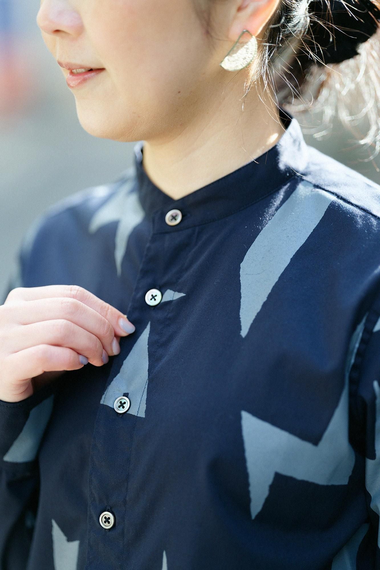 棉花架支架领子衬衫SP/天蓝色