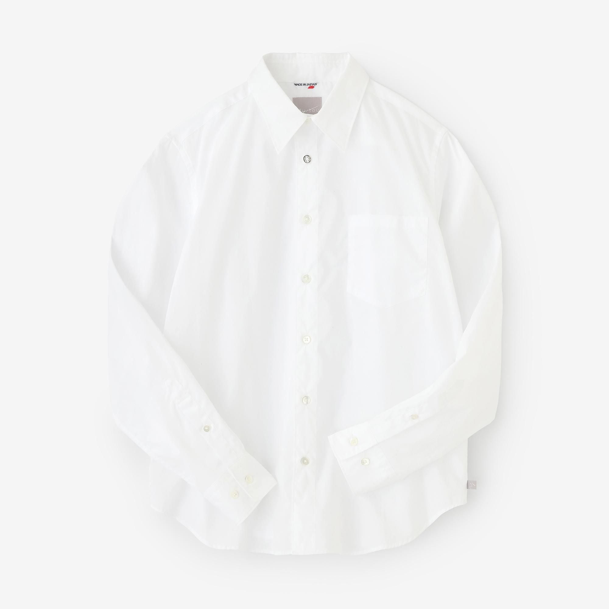 200雙線密織平紋布襯衫／白色