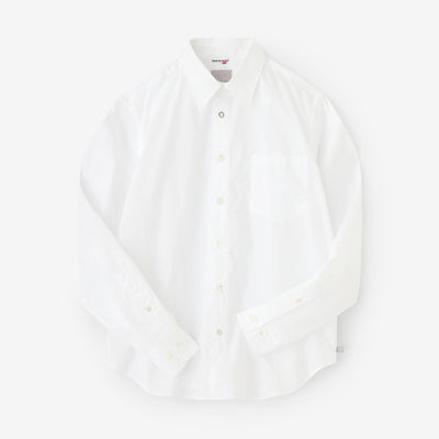 200雙線密織平紋布襯衫／白色