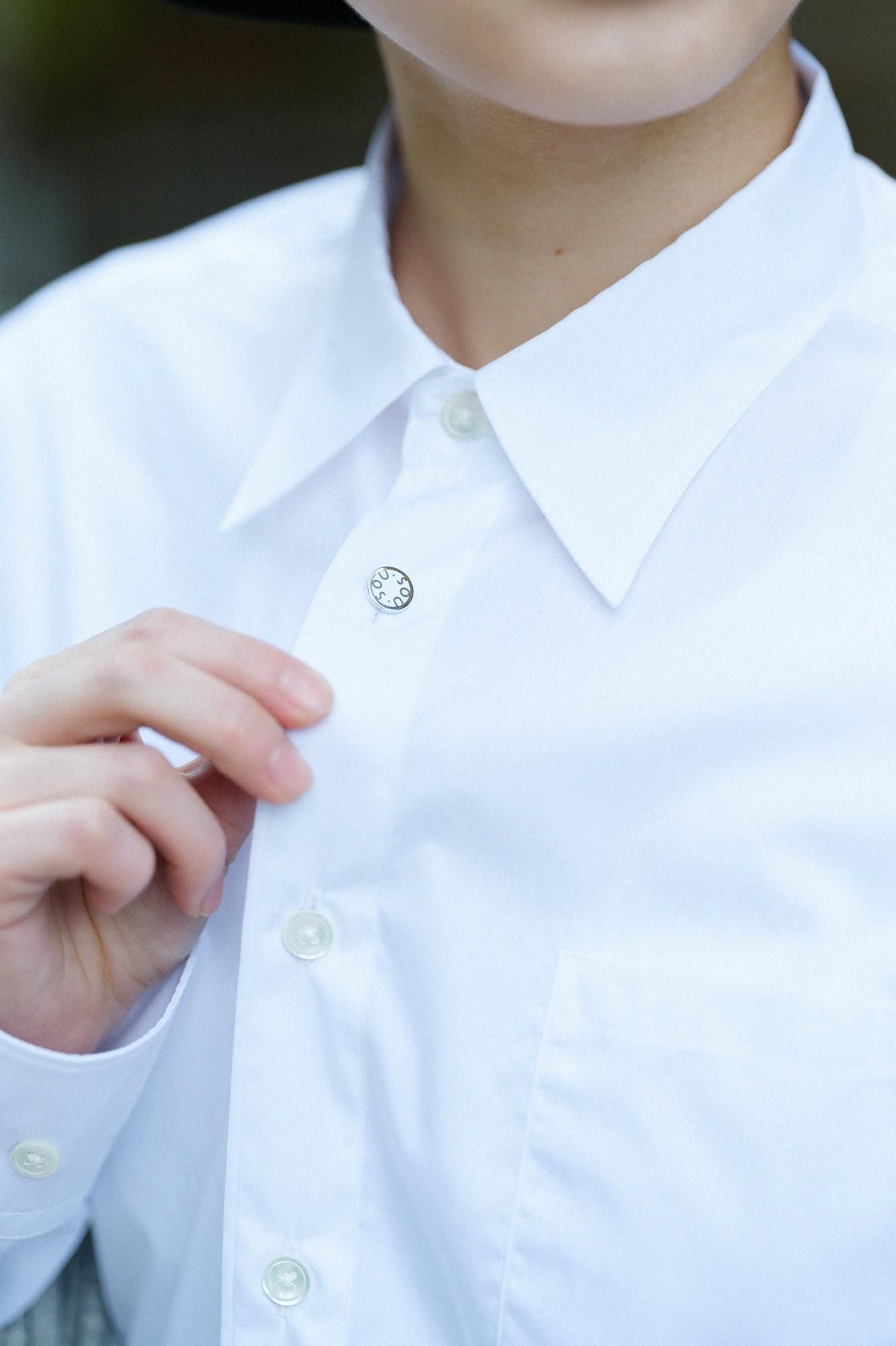 200雙線密織平紋布襯衫／白色