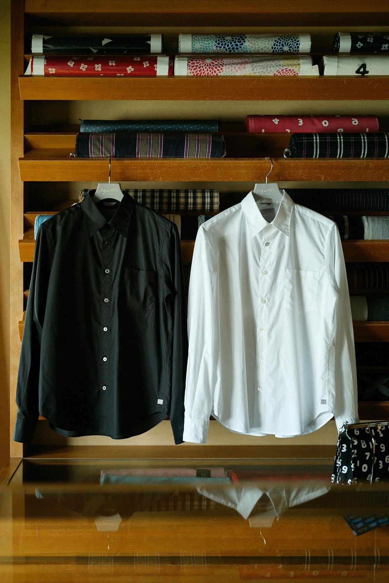 200雙線密織平紋布襯衫／白色