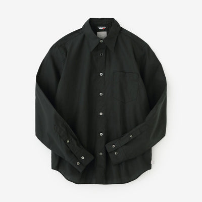 200雙線密織平紋布襯衫／黑色