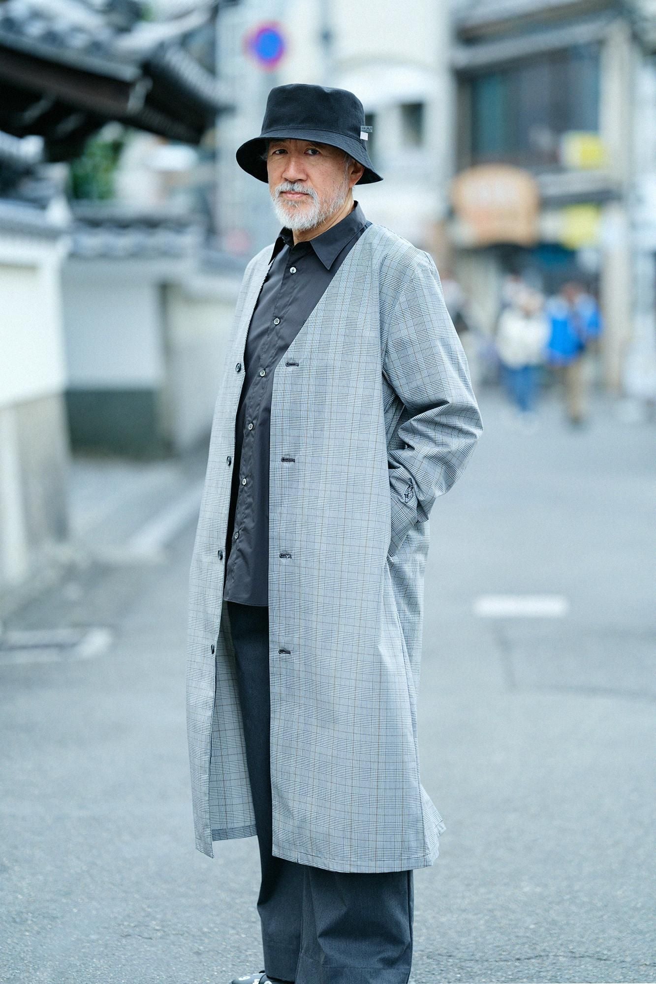 200雙線密織平紋布襯衫／黑色