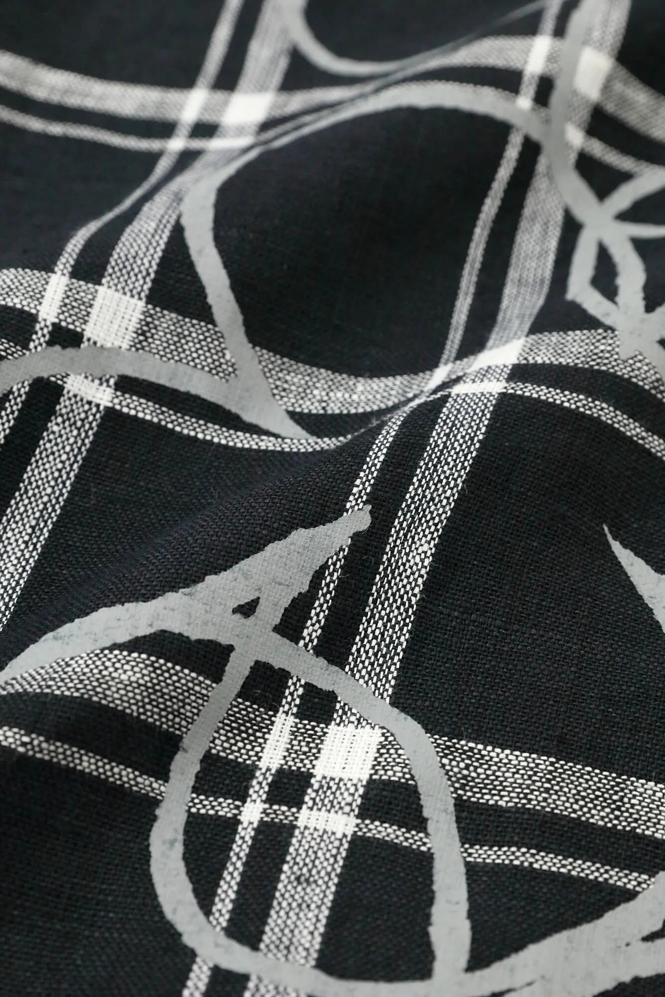 亚麻检查大束腰外衣/托比和边缘